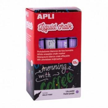 Apli Pack De 12 Rotuladores De Tiza Liquida - Punta Redonda