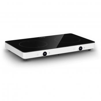 Placa de Inducción Doble Klarstein FutureChef 3000W, 2 Zonas, Vitrocerámica Negra
