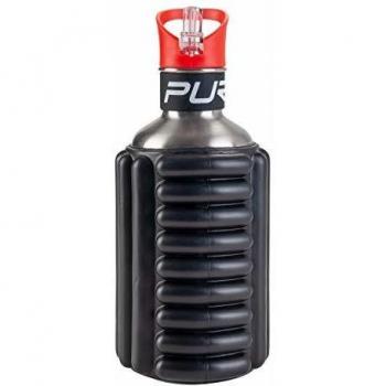 Pure2improve 1.2L Black Yoga Bottle with Foam Grip