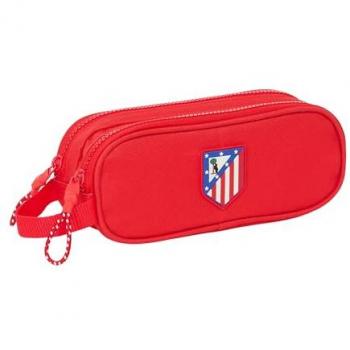 Portatodo Doble Atlético de Madrid, color rojo, dimensiones 21x8x6 cm, ideal para niños en edad escolar, cómodo y versátil, calidad y resistencia