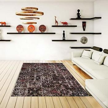 Alfombra Kilim Hecha a Mano 170x240 Rectangular con Estampado Geométrico Marrón Linit