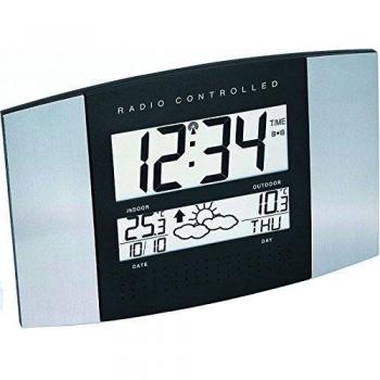 Technoline WS 8117 - Reloj de Pared Radiocontrolado, Color Aluminio - Negro