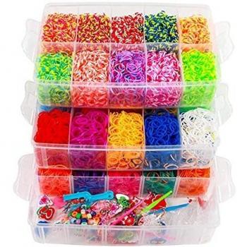 ONECK Caja Pulseras Gomas Bandas de Silicona Para Hacer Pulseras De Colores Bandas Kit para Pulseras