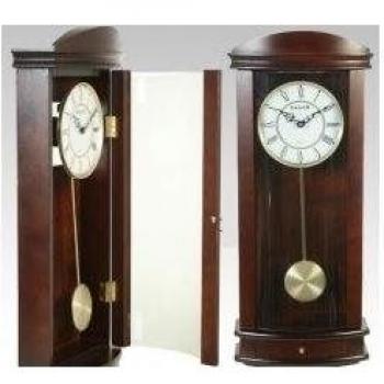 PAME 35958 - Reloj de pared con péndulo, madera, 65 x 27 x 11,5 cm