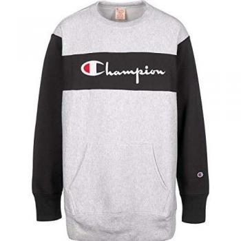 Gray XL Color Block Kangaroo Pocket Sweatshirt for Men by Champion