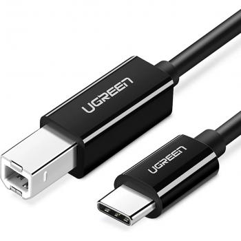 Cable Ugreen US370 45106 para impresora USB-C a USB-B de 2m - Negro (USB 2.0)