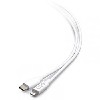 C2G 6ft (1.8m) MFi Certified USB-C to Lightning Sync and Charging Cable - White