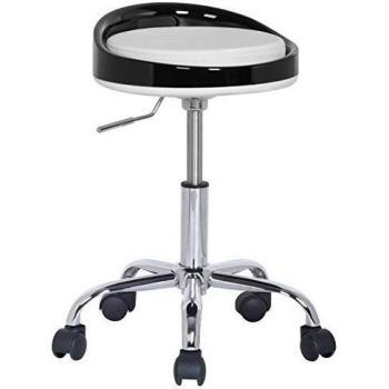 SixBros. Taburete giratorio negro/blanco - M-95119/2134