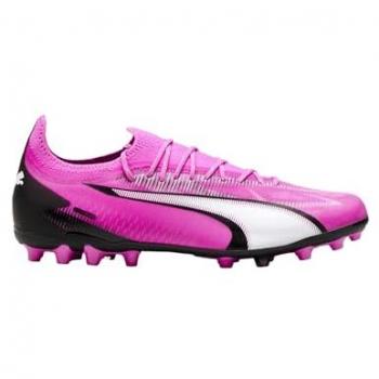 Botas de fútbol Puma Ultra Ultimate MG rosa, características: diseño ligero, suela Multi Ground (MG) para césped natural y artificial, tecnología de ajuste ceñido, parte superior sintética para mayor durabilidad y comodidad