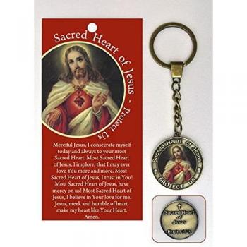 Sagrado corazón de Jesús llavero oración prospecto & cartera