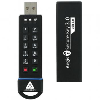Apricorn Aegis Secure Key USB3 30GB - Memoria USB Segura con Encriptación de Hardware y Conexión USB 3.0