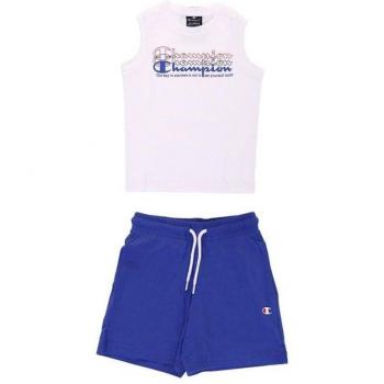 Conjunto Champion Set Deportivo para Niños en Color Blanco y Azul, Material Transpirable, Diseño Moderno, Tallas Disponibles desde 2 a 10 años