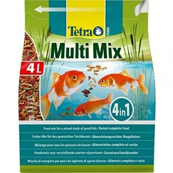 Tetra Pond Multi Mix 4 L - Comida para peces que consiste en cuatro tipos diferentes de comida