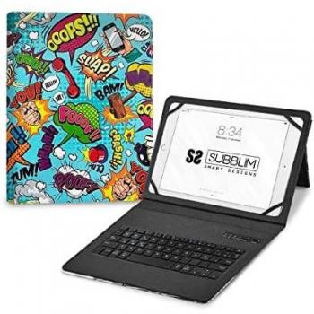 Subblim Keytab Pro Bluetooth Funda con Teclado para Tablet de 9-11 Trendy Comic