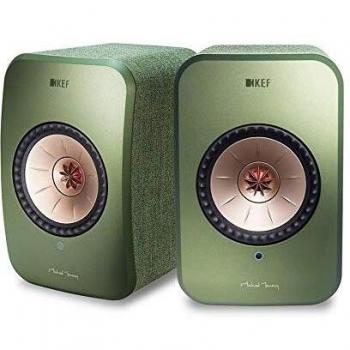 KEF LSX - Sistema de Altavoces WiFi de Alta Potencia (2x100 W), Rango de Frecuencia 59Hz-28KHz, Tecnología Uni-Q, Bluetooth 4.2, Color Verde Oliva (Set de 2 Unidades)