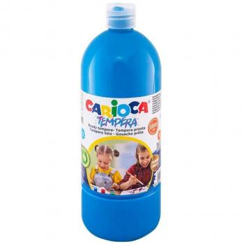 Tempera Pronta Carioca 1000ml Cian - Colores Superlavables, Fáciles de Mezclar, Alta Opacidad
