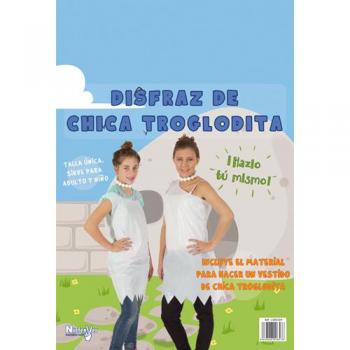 Niefenver 1500104 - Disfraz Bolsa Plástico Troglodita Chica Niefenver