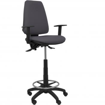 Taburete Elche S bali gris oscuro con brazos regulables