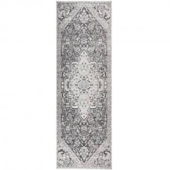 Alfombra tejida plana al aire libre 80x250 cm gris claro vidaXL