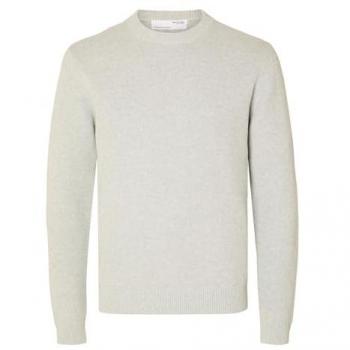 Selected Homme 'Dane' Light Grey Melange Round Neck Sweater for Men, Size L