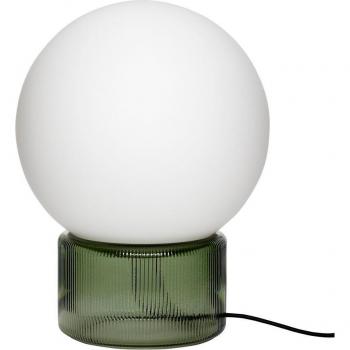 Lámpara de mesa de vidrio verde esfera - 25 cm diámetro, 33 cm altura