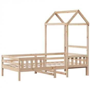 Estructura de Cama Redondo Húmedo con Techo 100x200 cm Madera Maciza de Pino