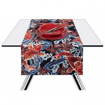 Excelsa Kimono Carpe - Camino de Mesa, 100% algodón, Multicolor, 45 x 140 cm