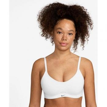Nike - Sujetador deportivo con almohadilla para mujer, modelo Alate Minimalist, convertible, sujeción ligera, color blanco, talla L (C-E)