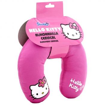 Cojin para coche para niños - en forma de U - Hello Kitty - Almohadilla cervical – Rosa