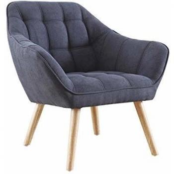 Adec Group Olden, Sofa Individual de una Plaza, Sillon Descanso, 1 Persona, Acabado Tejido Gris y Patas Haya, Medidas: 83 cm