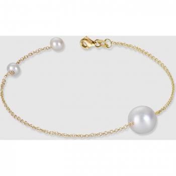 Pulsera de oro con perlas cultivadas, elegante y sofisticada