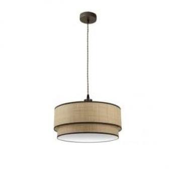 Lámpara Colgante Roque 2xE27 Metal Marrón/Natural 50x50 cm - Estilo Natural