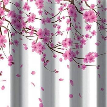 Cortina de Ducha 2 Lados Tela 180 x 200 cm Modelo Sakura Rosa
