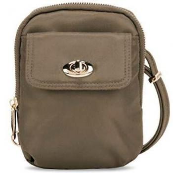 Travelon Women's Anti-Theft Tailored Crossbody Phone Pouch Cross Body Bag, Sable, One Size