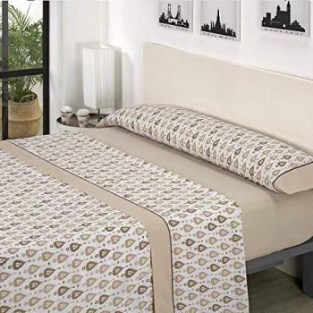 Mora - Juego sábanas J05. Cama 160 cm. Beig