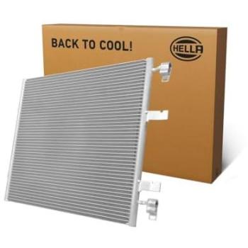Condensador de aire acondicionado HELLA 8FC 366 221-281 - Tubos refrigerantes paralelo - Aluminio - con juntas - sin secador