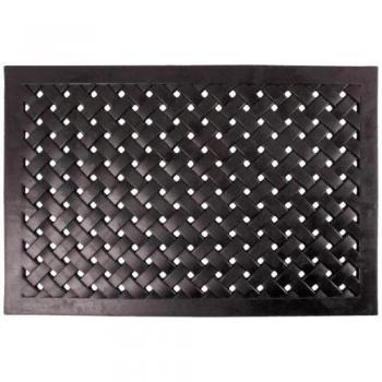 Esschert Design, Felpudo de goma trenzado, 76 x 46 cm, negro