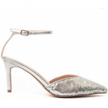 Sandalias de Mujer Montevita Festshoe2 Plata con tacón elegante, diseño moderno, material sintético, plantilla acolchada y suela antideslizante