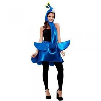 Smiffys Deluxe Peacock Costume Disfraz de pavo real de lujo, color azul, Talla única