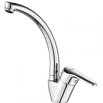 Ibergrif M14850 Roma, Cocina de Clásico, Grifo para Fregadero Monomando, Cromo, Plata, L