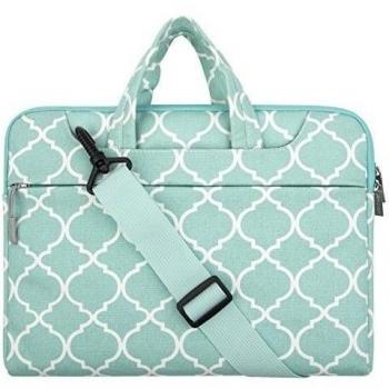 MOSISO Bolso de la cubierta de la caja de la manga del ordenador portátil de la tela del estilo de Quatrefoil con la tira del hombro para 11-11.6 pulgadas MacBook Air, tableta de Ultrabook Netbook, Azul caliente
