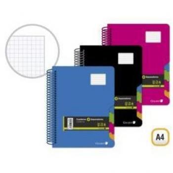 Cuaderno A4 Cuadrícula 5x5 Tapa de Polipropileno (PP) con 4 Separadores 160 Hojas 90g/m² Golden