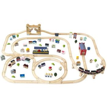 Le Toy Van London Wooden Train Set - 120 Piece City Railroad