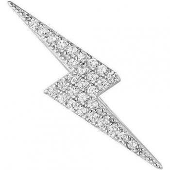 Pendiente trepador Earcandy Storm de plata con baño de rodio para la oreja izquierda
