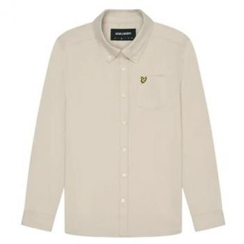 Lyle & Scott Men's Plain Flannel Shirt - Grey/Tan - Small/Regular