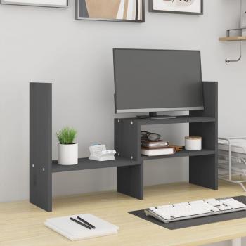 Soporte para Monitor de Madera Maciza de Pino en Color Marrón Miel, Natural y Blanco (39-72)x17x43 cm