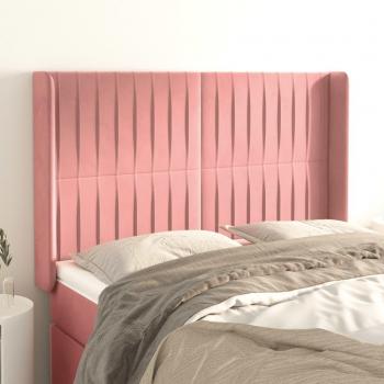 Cabecero con orejas de terciopelo rosa 147x16x118/128 cm Vidaxl Rosa