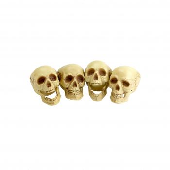 Smiffys-36919 Calaveras, Natural, 4 Piezas, 16cm de Alto, Color, Applicable