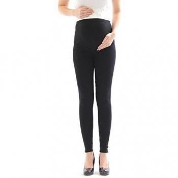 premamá Pantalones Mallas Leggings largo de algodón negro L