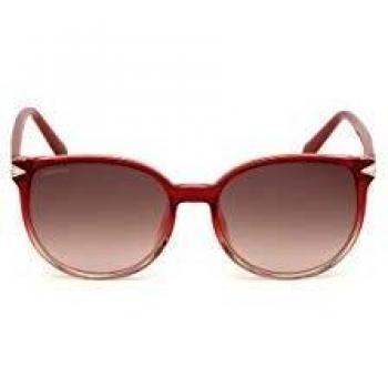 Swarovski Women's Oval Acetate Sunglasses SK0191-66F - Red - 55mm